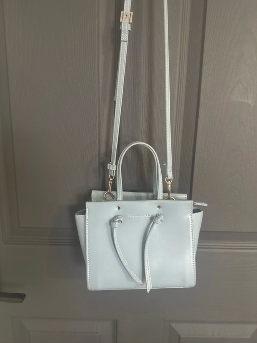 Zara Light Blue Mini City Bag Crossbody NWOT